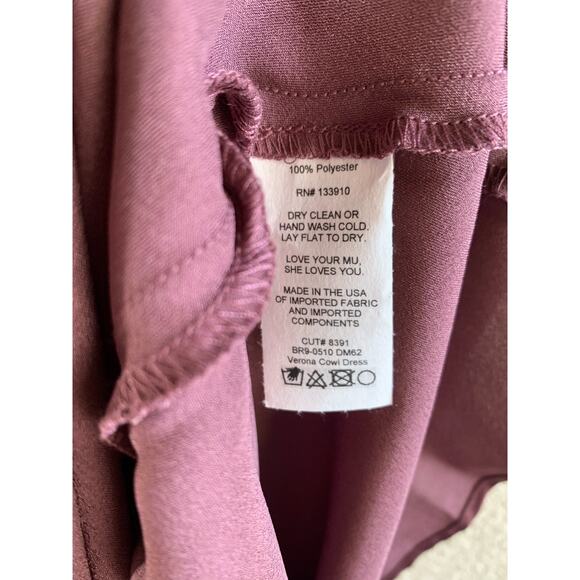 Show Me Your Mumu Verona Cowl Dress Dusty Plum Luxe Satin S NWT - Picture 6 of 7